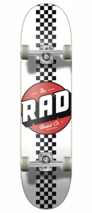 Rad Checker Stripe Skateboard | 7.75" White