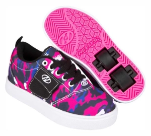 Heelys X2 Pro Pocket Schuhe mit Rollen für Kinder | Black Pink Camo