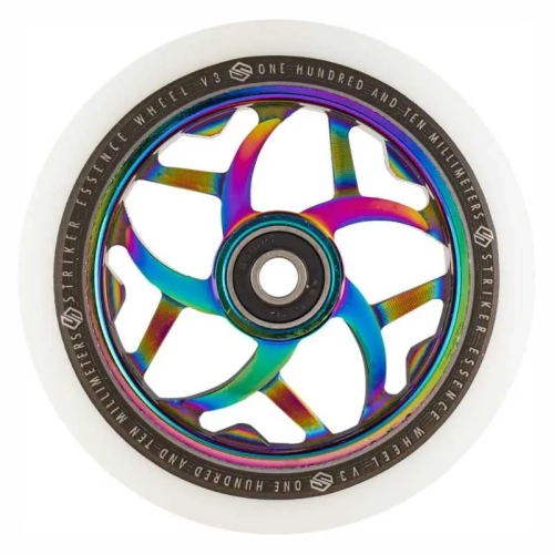 striker essence v3 110mm kółko hulajnogi wyczynowej rolle rader stunt scooter wheel white rainbow.webp