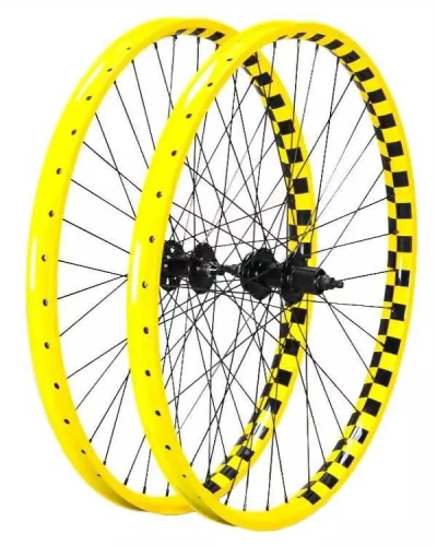 mafiabikes blad 29 komplet kół rowerowych Laufradsatz wheelie wheel set geared yellow check (1).webp
