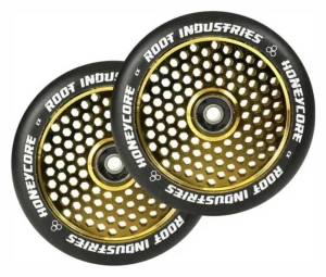 Root Honeycore 120mm Stunt Scooter Rollen 2-Pack | Schwarz / Gold Rush