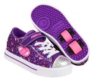 Heelys X2 Snazzy Schuhe mit Rollen für Kinder | Purple Rainbow