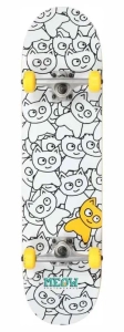Meow Sticker Pile Skateboard | 8" White