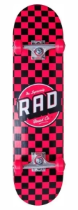 Rad Checkers Skateboard | 7.75" Red