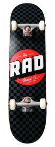 Rad Checkers Progressive Skateboard | 7.5" Black Grey