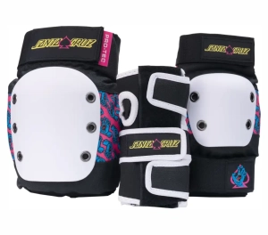 Pro-Tec x Santa Cruz Street Junior Skate Protektoren Set für Kinder | Black White