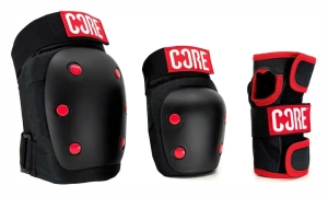CORE Triple Skate Pad Set /  Protektoren Set | Black Red