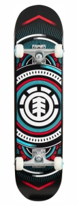 Element Hatched Red Skateboard | 7.75" Black