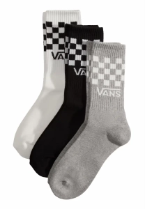 Vans Classic Check Crew Socken 3er-Pack | Black White Gray