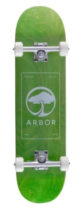 Arbor Street Skateboard | 8" Logo Green