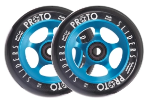 Proto Sliders 110mm Stunt Scooter Rollen Wheels | Black on Blue