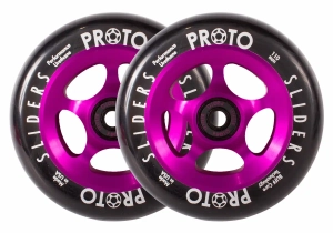 Proto Sliders 110mm Stunt Scooter Rollen Wheels | Black on Purple