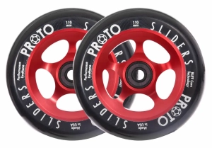 Proto Sliders 110mm Stunt Scooter Rollen Wheels | Black on Red
