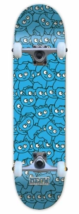 Meow Sticker Pile Skateboard | 8.25" Cyan